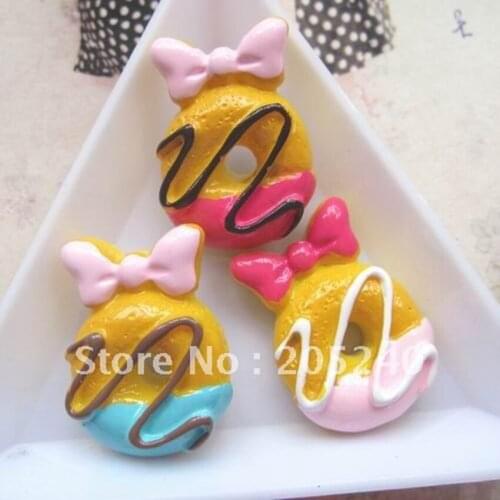 Hot Sale For DIY Phone Case Decoration Kawaii Resin Cabochon Donut