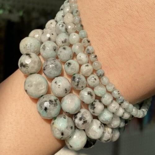 Natural Stone Faceted Tianshan Blue Spot Round Loose Beads For Jewelry Making Diy Bracelet Necklace Accessories 4 6 8 10 12mm