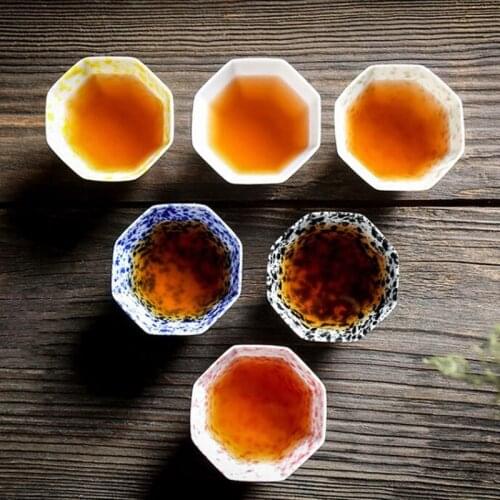 Kungfu Tea Cups for Puer Green Tea Kitchen Drinkware 100ml High White Jade Porcelain Tea Cup Octagonal Cup