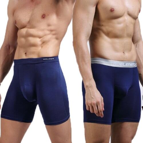 7XL Mens Long Boxer Shorts Modal Bugle Pouch Underwear Sports Fitness Breathable Boxershorts Long Leg Boxers Underpants Panties