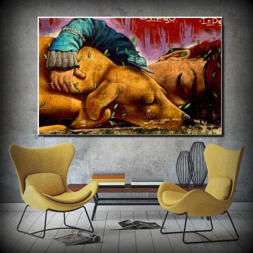 Banksy Abstract Boy With Dog Canvas Paintings Wall Pictures Wall Art Posters and Prints for Living Room Home Wall Cuadros Decor