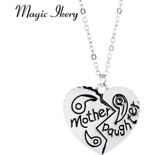 Miss Lady Mothers Days Gifts Fashion Heart Shaped 2 Pcs/Set Pendant Necklace Mother Daughter Necklace Jewelry YT-N272