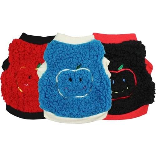 Dog Coat Winter Fleece Pet Clothes Round Sweatshirt Hoodies Lambs Plush Sleeveless Vest Jacket Pet Supplies