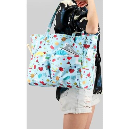 Portable Sewing Supplies Storage Bag Cute print sheep Oxford Cloth Wool Crochet Hook Knitting Needle Crochet Hooks Organizer