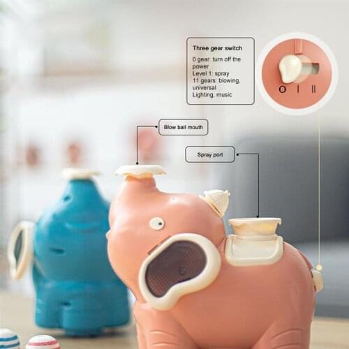 Blowing Ball Elephant Spraying Baby Elephant Toy Music Lighting Interactive 2 Balls Battery-Powered Walking Baby Elephant Toy