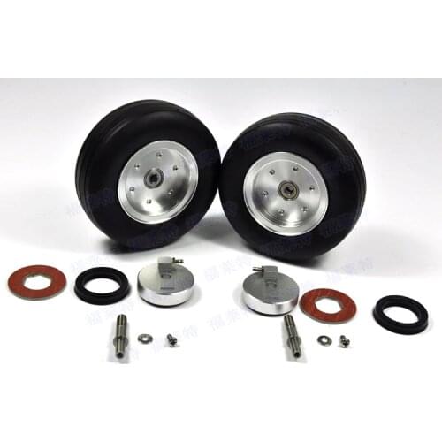 1 Set Of 3.5" Left and Right High Quality RC Rubber Wheel With Brake Axle For Airplane Viper Brake System