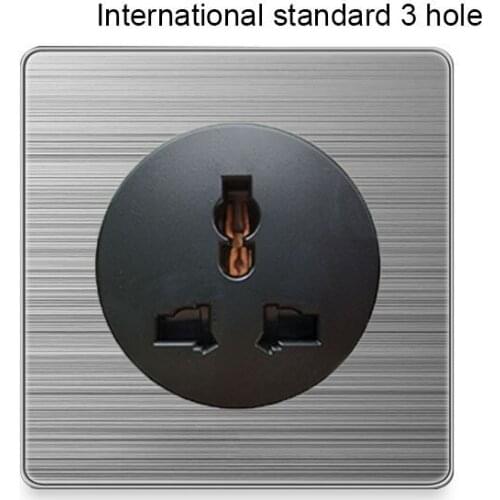 86 type European Germany France UK US Europe Standard 2 hole 3 hole Socket switch socket Acrylic brushed stainless steel socket