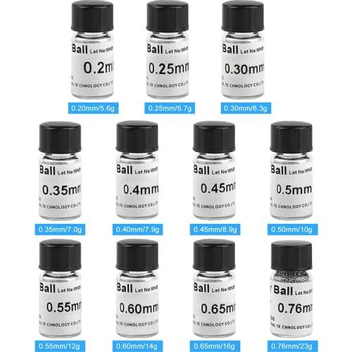 Leaded BGA Balls 0.2/0.25/0.3/0.4/0.5/0.55/0.6/0.65/0.76mm Reballing Solder Balls BGA Soldering Station Rework Tools