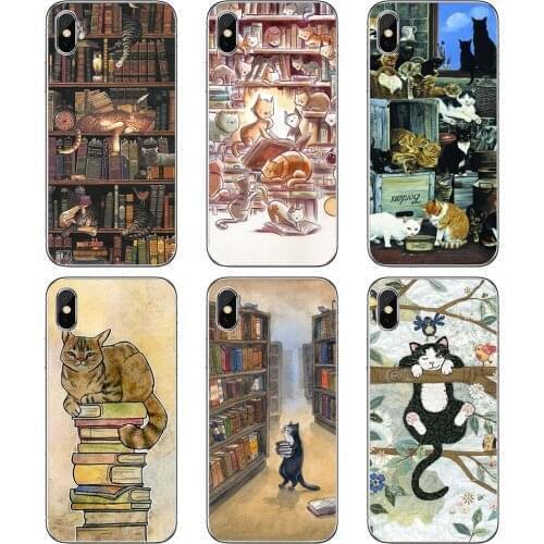 Silicone Phone Covers cats-and-the-library-tree For Xiaomi Redmi 2 S2 3 3S 4 4A 5 5A 5 6 6A 7A 9 9T 9C 9A Pro Pocophone F1