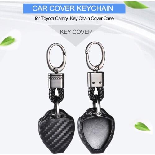 Silicone Car Key Case Carbon Fiber Pattern Protective Keychain Cover For Toyota Camry REIZ
