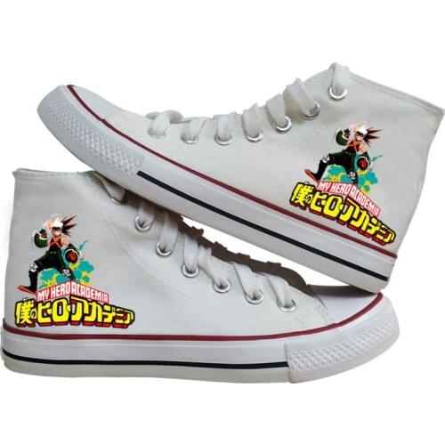 Unisex Anime Cosplay My Hero Academia Casual Canvas Shoes Midoriya Izuku All Might Student Uniform Plimsolls Sneakers