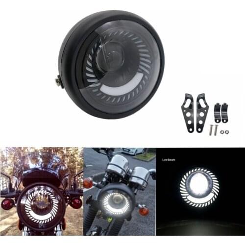 6.5'' Motorcycle Cafe Racer Vintage Universal LED Protection Headlight High Low Beam For Harley Choppers Custom Honda Yamaha