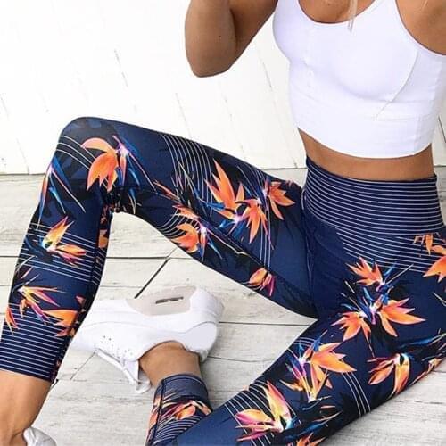Pant Women Fashion Gym Pants Compression OMBRE Pants Stretchy High Waist Run Fitness Leggings Hip Print Push Up