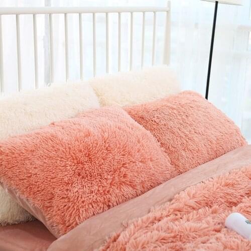 Cozy Fluffy Plush Pillowcase Soft Long Shaggy Faux Fur Pillow Cover Throw Cushion Protect Cover Pillowcases Winter Warm