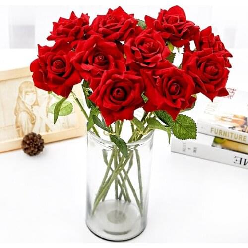 1pc Latex Rose Flower Artificial Flower for Wedding Valentines Day Party Bride Bouquet Silk Decor Flower Birthday Mothers Gift