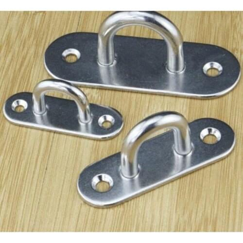 1PC Stainless Steel U Design Screws Mount Ceiling Hook Hanger 2 Install Holes Silver Tone