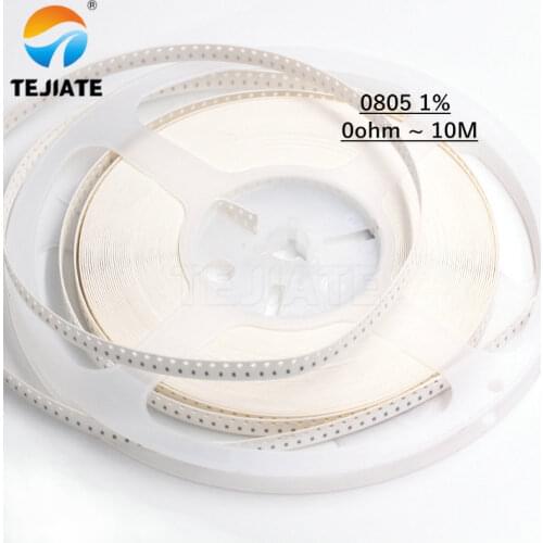 100pcs 0805 SMD 1/8W chip resistor 1% resistors 0ohm ~ 10M 0R 1K 4.7K 4K7 10K 100K 1M 100 220 330 ohm 0R 1R 10R 100R 220R 330R