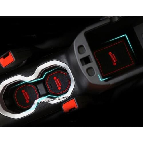 FOR Jeep Renegade 2015-2016 limited latitude trailhawk PVC cup mat cup holder slot storage holder trim 16pcs
