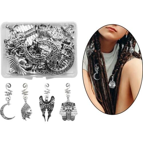 20 X Dreadlocks Hair Braid Rings Dreadlocks Hair Braid Cuffs Beads DIY Hair Accessories Jewelry