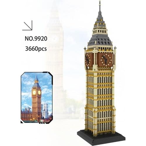 3660pcs + Mini World Famous Building Big Ben Building Blocks City Street View 3D Model DIY Building Bricks Assembling Toy Gift