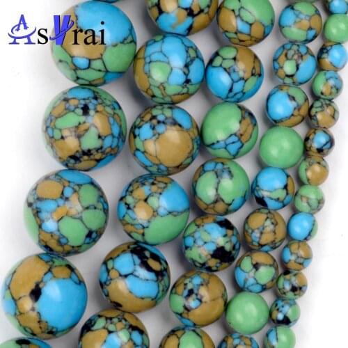 4 6 8 10 12mm Natural Stone Lake Blue Sea Sediment Jaspers Beads For Jewelry Making Round Loose Spacer Beads DIY Bracelet 15"