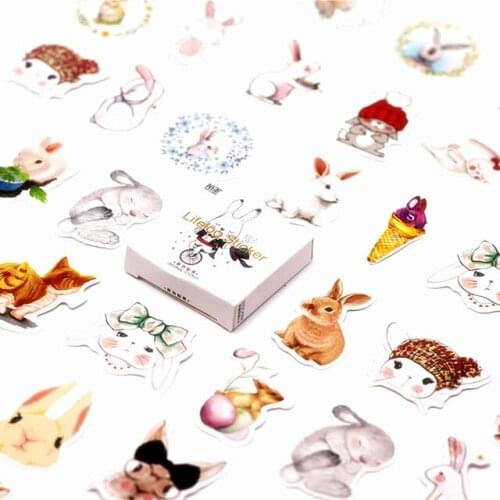 40pcs/lot Circus Rabbit Door Sticker Wall Mural Art Green Tree Wallpaper Poster Stickers Self Home Door Decals