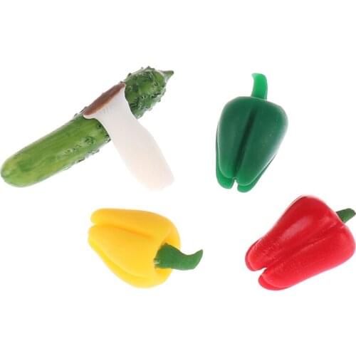5pcs Mini Food Play Dollhouse Miniature 1/12 Scale Kinds of Vegetables Model Mini Vegetables Pretend Play