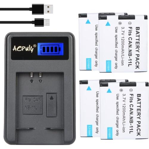 4x bateria NB-11L NB11L NB 11L batteries battery + USB Charger For Canon A2600 A3500 A4000IS IXUS 125 132 140 240 245 265 155 HS