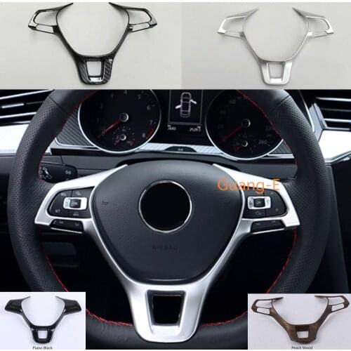 Car ABS Matte/Carbon Fiber Stick Cover Steering Wheel Kit Trim Lamp Frame Panel For Volkswagen VW Sharan 2016 2017 2018 2019