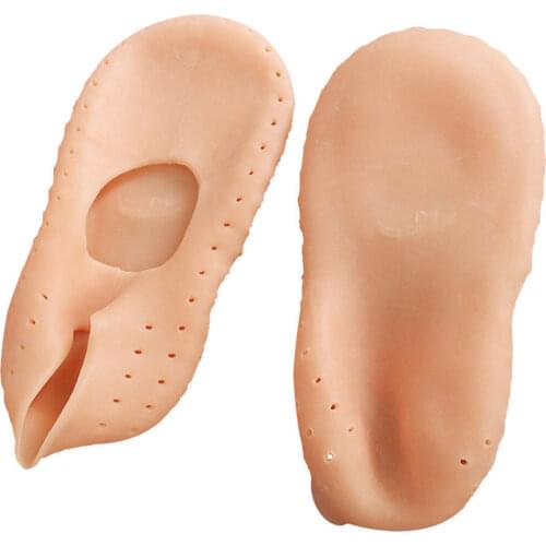 Hot 1Pair Silicone Moisturizing Solid Thin Gel Heel Socks Cracked Foot Skin Care Protector NEW