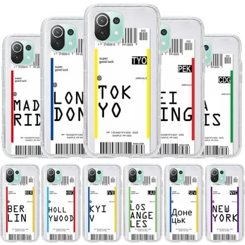 For Xiaomi Poco X3 Pro Case Airline Ticket Label Barcode Phone Case Funda For Xiaomi Poco F3 M3 PocoX3 NFC Cases Silicone Cover