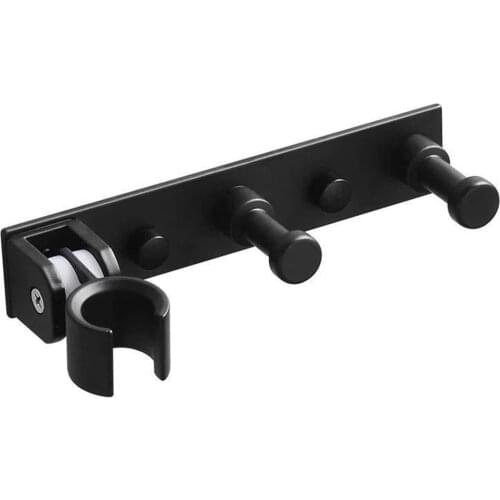 Shower Head Holder Storage Organizer With 2 Seal-Shaped Hooks Head Wall Mount Bracket Bath Accessories Handheld Shower Bracket