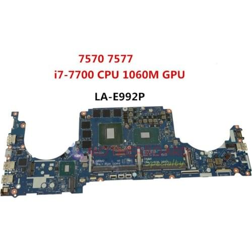 FOR DELL VOSTRO 7570 7577 Laptop motherboard LA-E992P w/ i7-7700 CPU 1060M GPU 0DP02C DP02C CN-0DP02C