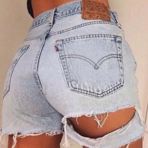 Jeans Shorts Slim Sexy with Holes Urban Fashion Casual Hot Demin Pants Summer Women Clothing 2021 New Y2K Style Plus Size 2XL
