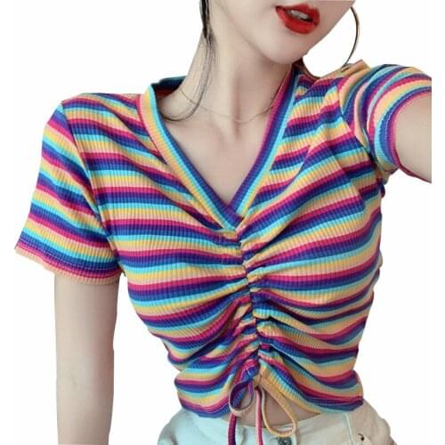 Женские полосатые футболки EACHIN China At AliExpress