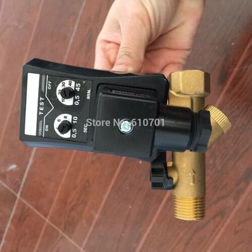 220V 1/2" Integrated Type Automatic Timer Compressor Condensate Drain Timer Solenoid Valve