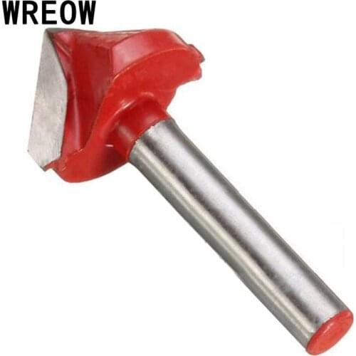 90 Degree 3D Woodworking Coated Carbide Tipped Double Edge Miter Fold V Groove Router Wood Bit Woodworking Cutter Tool 6x32mm