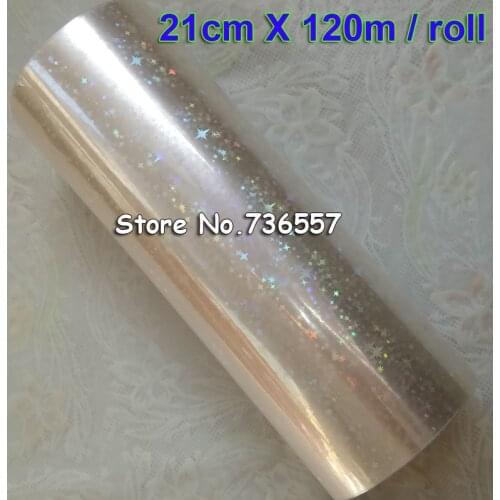 Holographic Star foil transparent foil hot stamping for paper or plastic 21cm x120m Shattered Star Gilding Foil Glasses Gilding