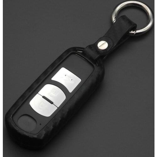 Bilchave 5pcs Carbon Silicone Remote Car Key Case Cover Fob For Mazda 2 3 6 Axela Atenza CX-5 CX5 CX-7 CX-9 2014 2015 2016