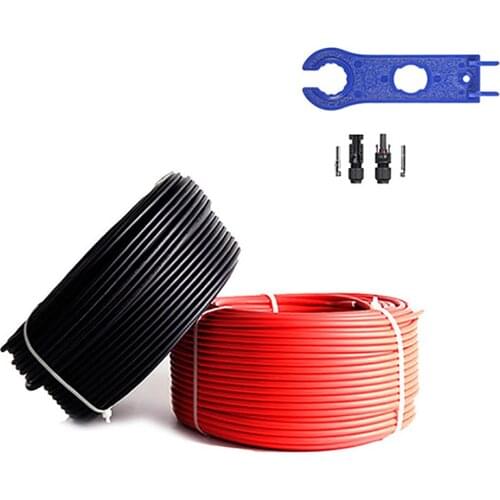 Solar panel Cable Black+Red 5m 10m 15m 20m 2.5mm²/14AWG wire pv cable Connector for solar module TUV Approval Power PV