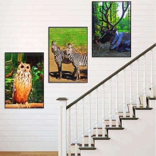 Canvas Painting Abstract Art Flower Panda Elephant Tiger Lion Poster and Prints Hoom Decor Living Room Wall Modern Art Picture