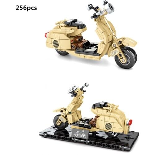 High-tech Series Vespas Motorcycle Classic Model Building Blocks Kit Bricks Creator Ideas Motorbike Kids Toys For Children Gifts