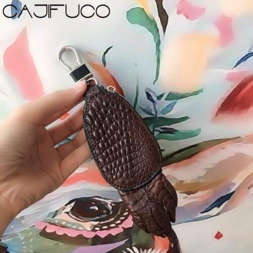 CAJIFUCO Crocodile Leather Key Wallet Car Holder