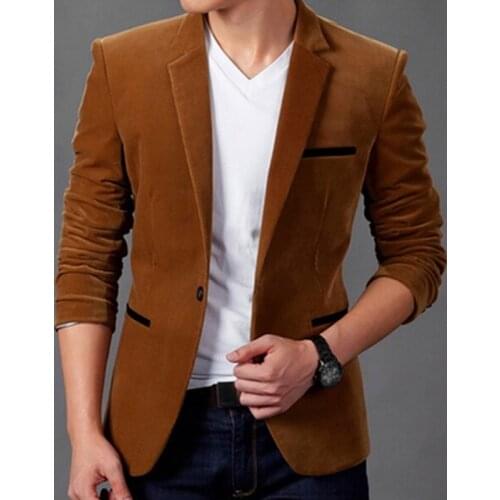 Plus Size 3XL Spring Autumn Mens Casual Jacket Smart Casual Coats For Men Suit Slim Fit Corduroy Jackets For Men Male NQ907310