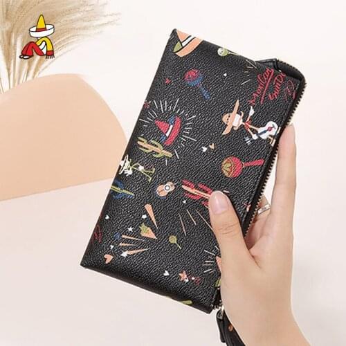 Mexican wallets for women luxury designer leather Wallet Female Animal Pattern Multi-function Buckle Mobile Phone Bags Card Bag