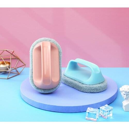 Multifunction Home Kitchen Plate Cleaning Washing Sponge Scouring Brush Scrubber with Handle Household Cleaning Brushes