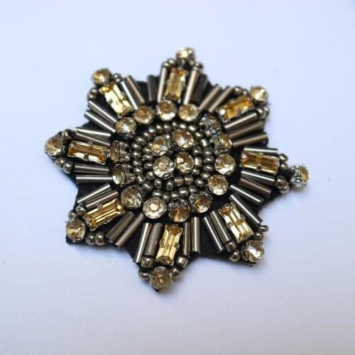 Fashion beaded appliques patches for clothing DIY sew on rhinestone patch star Embroidery parches bordados para ropa