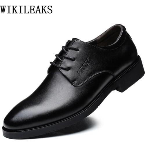 Mens Leather Shoes Italian Classic Shoes Men Elegant Plus Size Black Formal Men Shoes Fashion Chaussure Homme Mariage Zapatos