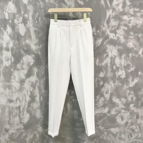 Summer New Mens Hot Nine-Point White Pants Ice Cream Sagging Suit Korean Version Of High-heeled P Free Shippingants