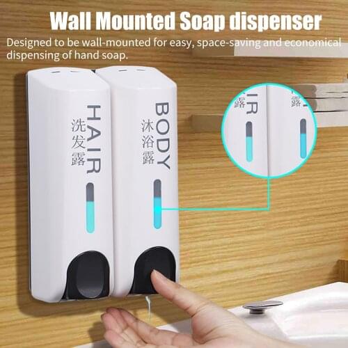 Wall Mounted Single-Head Manual Press Soap Dispenser Gel Liquid Shampoo Washing Device for Kitchen Bathroom 350mL
